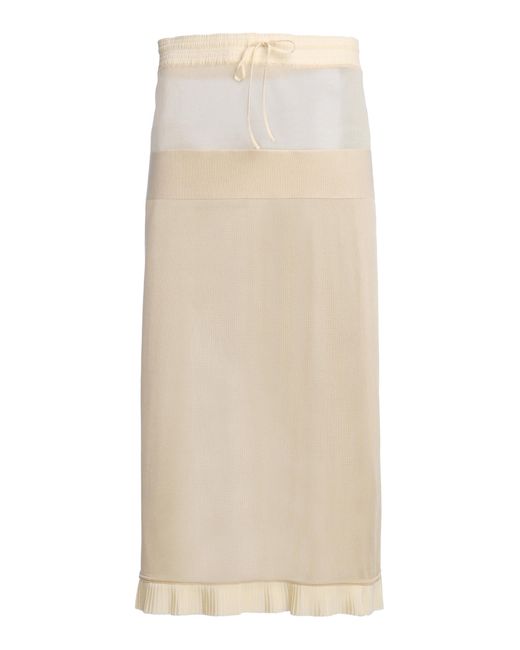 Tom Ford Natural Sheer Silk Knit Tube Midi Skirt