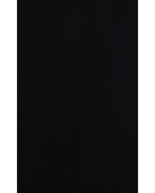 Carolina Herrera Black Stretch-wool Midi Skirt
