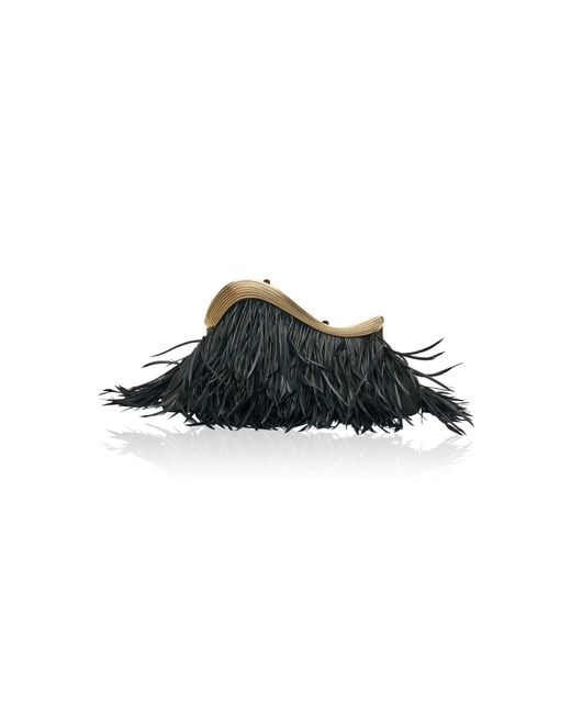 Jonathan Simkhai Black Wave Clutch