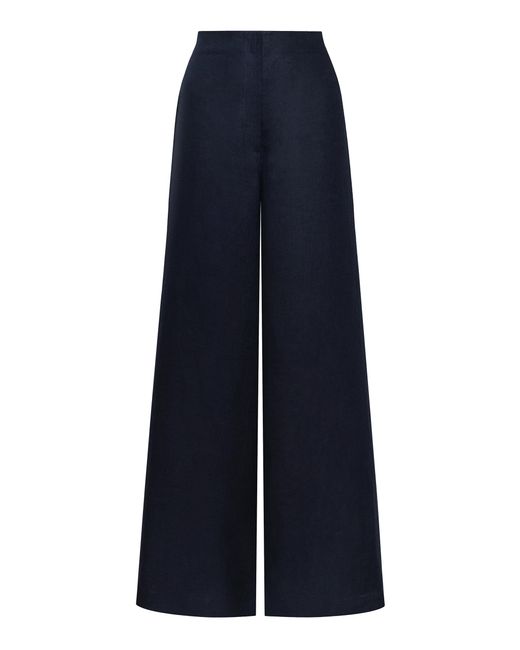 ANDRES OTALORA Blue Marea Alta Linen Pants