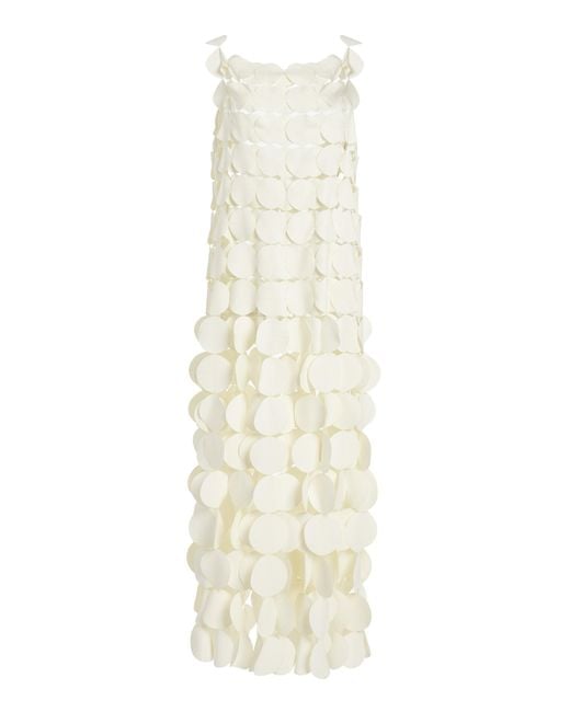 A.W.A.K.E. MODE White Layered Circle-crepe Maxi Dress