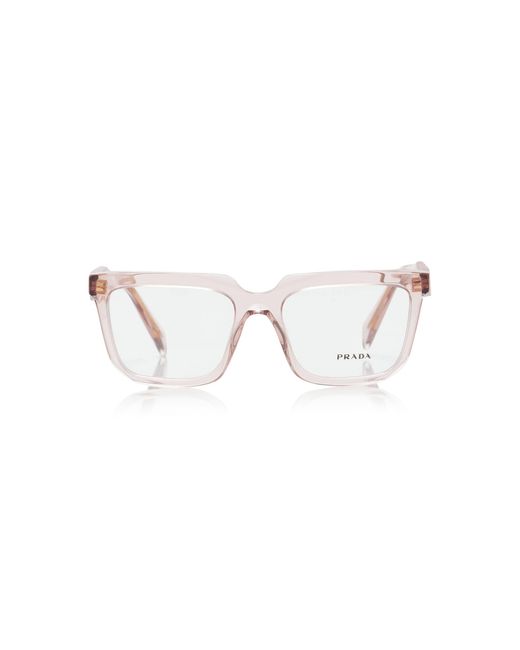Prada Pink Square-Frame Acetate Glasses