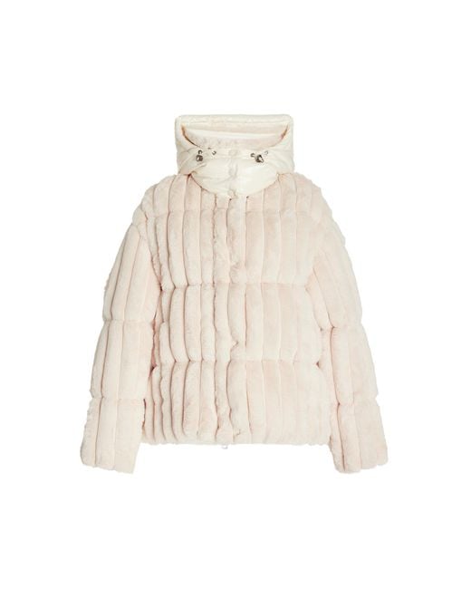Moncler Women's Natural Fare Quilted Faux Fur Jacket