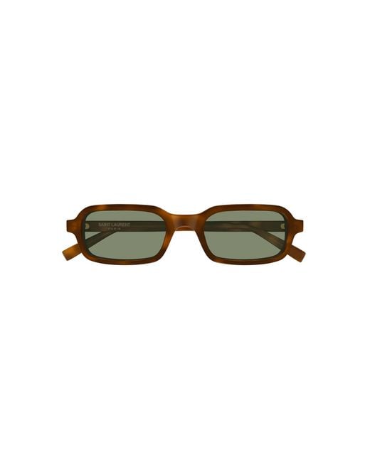 Saint Laurent Green Square-Frame Acetate Sunglasses