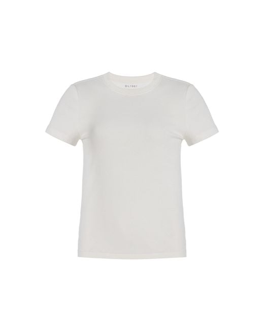 DL1961 White Shrunken Cotton Tee