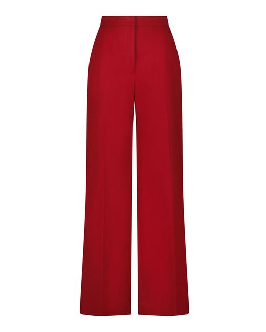 Lela Rose Red Molly Stretch Cotton Pant
