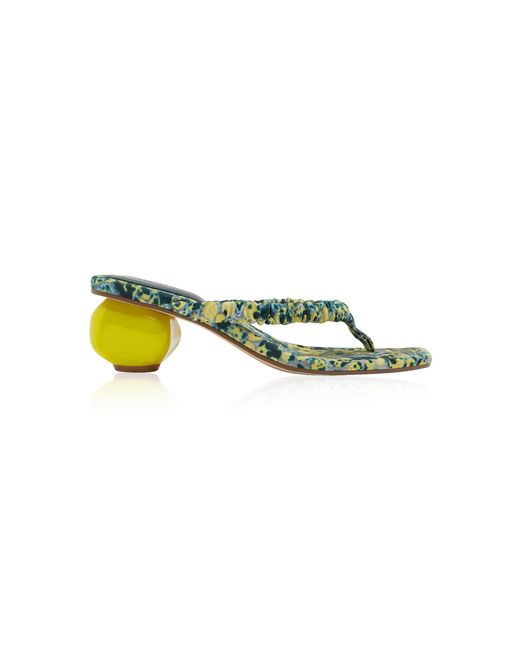 ALÉMAIS Yellow Ondina Rouched Heel Thong Sandal