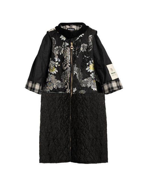 Erdem Black X Barbour Cotton Jacquard Coat