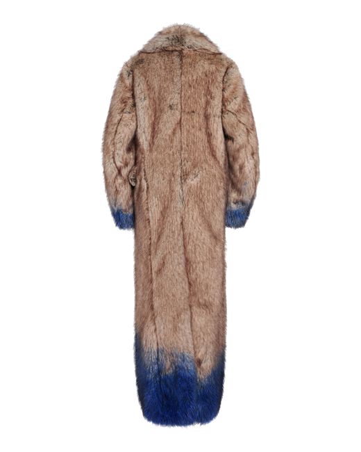 Coperni Blue Dip-Dyed Vegan Fur Coat