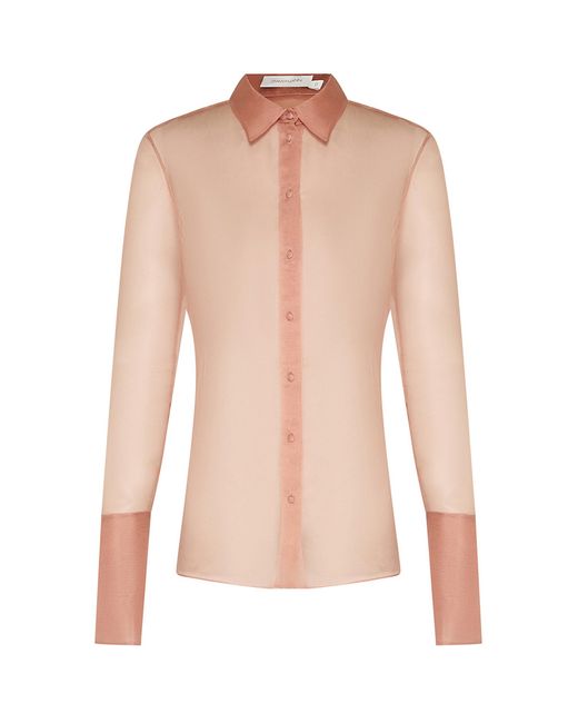 Zimmermann Pink Clash Silk Organza Shirt