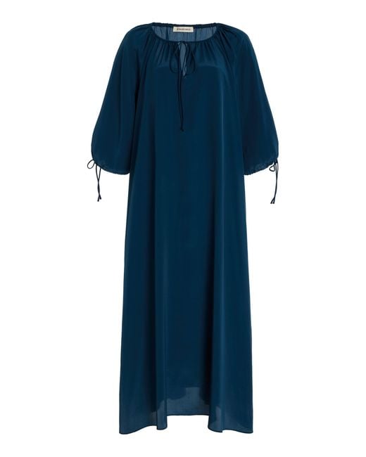 By Malene Birger Blue Exclusive Riviera Lily Crepe Maxi Dress