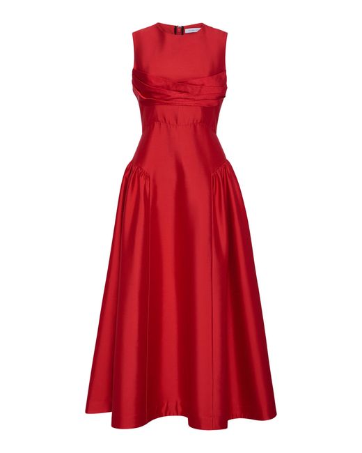 Rachel Gilbert Red Sawyer Silk-wool Dress