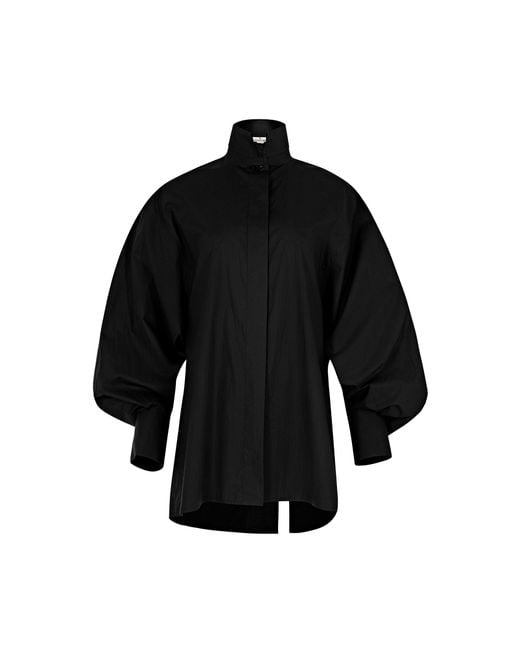 DI STAVNITSER Black Milena High-Neck Cotton Top