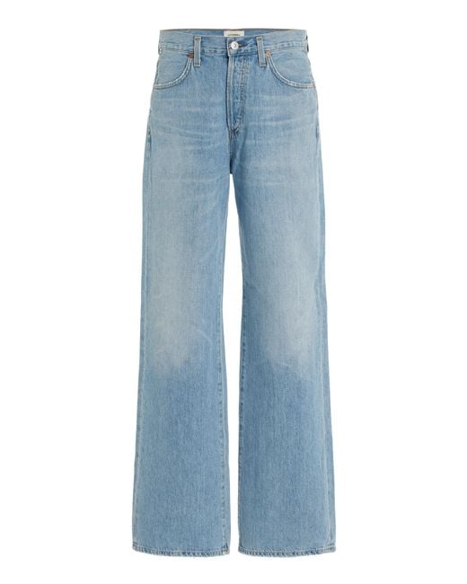 Citizens of Humanity Blue Annina Stretch High-rise Wide-leg Jeans