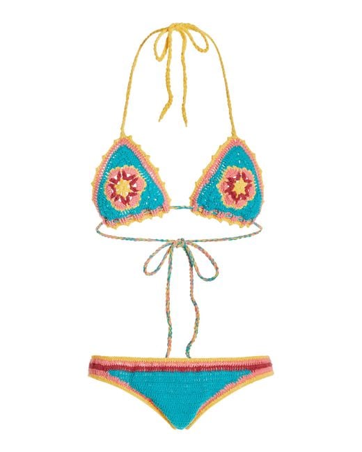 Akoia Swim Blue Exclusive Crocheted Cotton Bikini