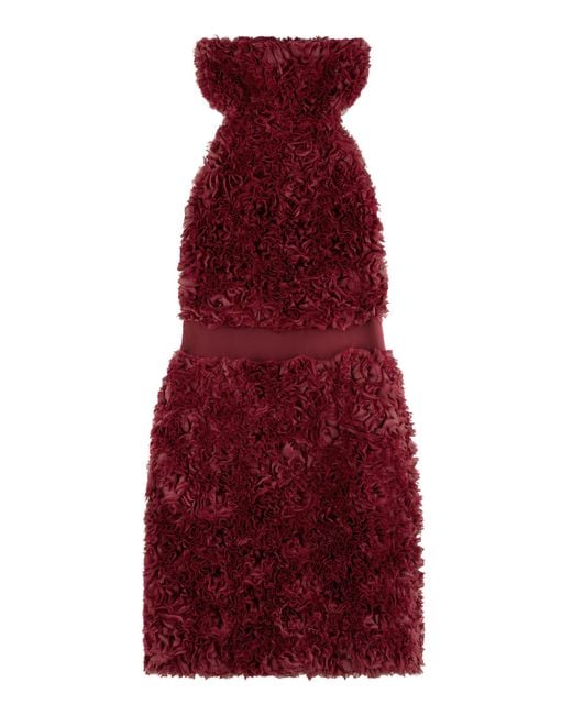 ARAKII Red Exclusive Ruffled Halter Mini Dress