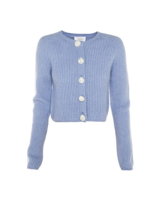 Clea Blue Amara Mohair And Wool-Blend Cardigan Top