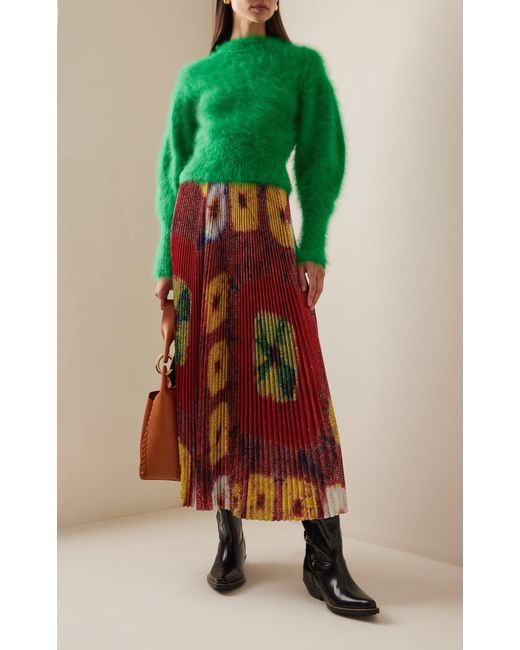 Ulla Johnson Emira Fuzzy Angora-blend Knit Sweater in Green | Lyst