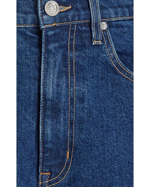 SLVRLAKE Denim Blue Grace Stretch High-rise Wide-leg Jeans