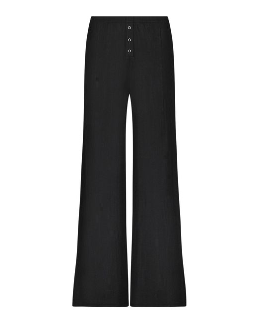 NEGATIVE Black Whipped Stretch-Modal Pants