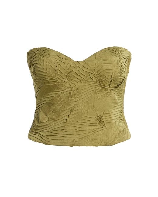 Ulla Johnson Green Heleen Satin Sweetheart Bustier Top
