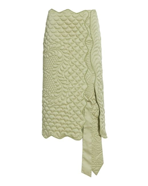 Moncler Genius Green 1 Moncler Jw Anderson Exclusive Gonna Quilted Midi Skirt