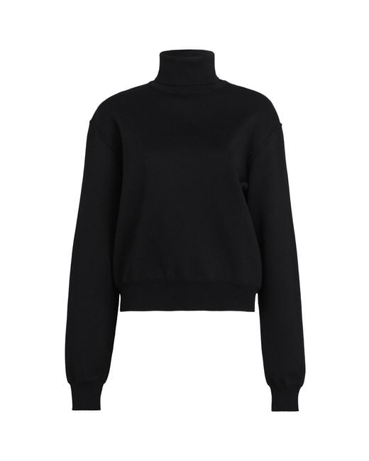 Alaïa Black Oversized Wool-blend Turtleneck Sweater