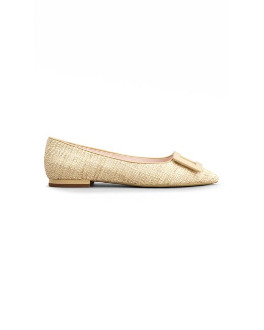 Roger Vivier Natural Gommettine Woven Piping Flats