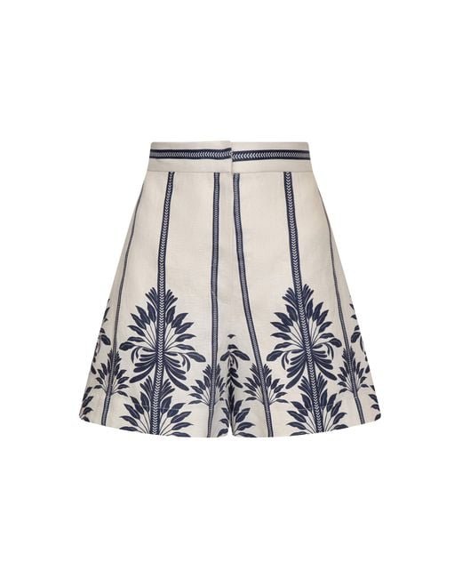 ANDRES OTALORA White Del Cielo Linen Shorts