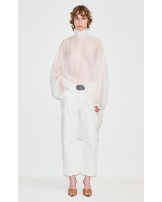 DARKPARK White Lizzie Rigid Mid-Rise Wide-Leg Jeans