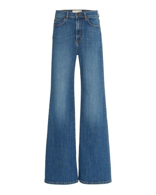 Jeanerica Blue Fuji Stretch High-rise Flared-leg Jeans