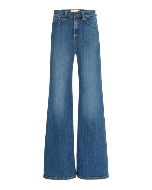 Jeanerica Blue Fuji Stretch High-rise Organic Cotton Flared-leg Jeans