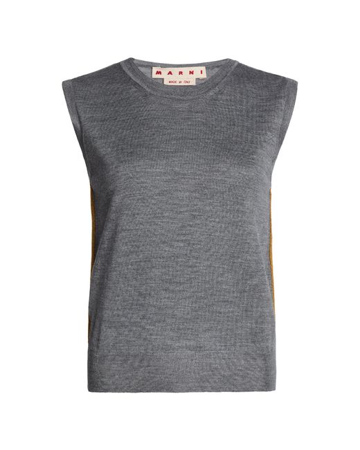Marni Gray Sleeveless Wool Knit Sweater