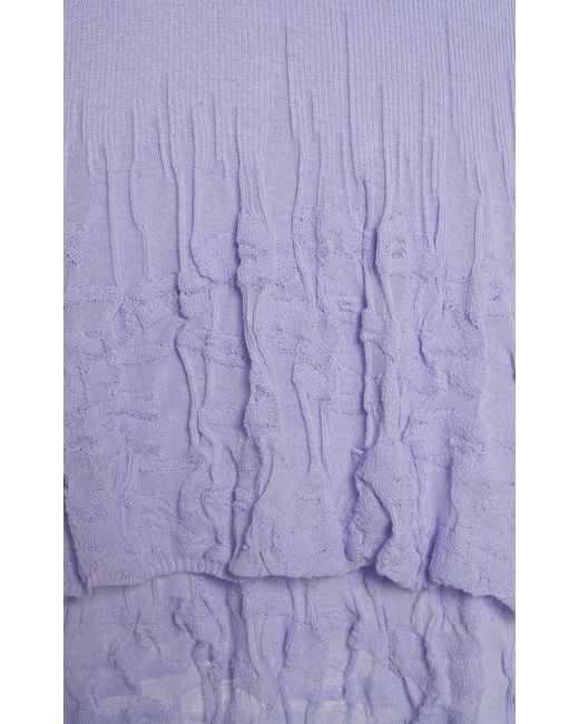 Bottega Veneta Purple 2-in-1 Flower-knit Cotton Skirt