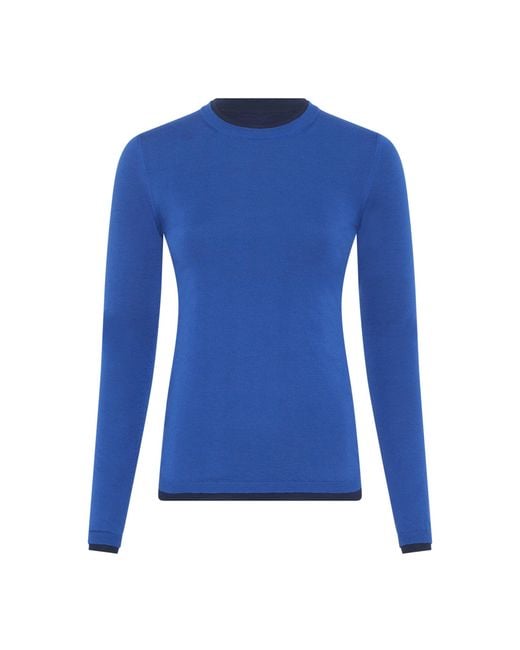Gabriela Hearst Blue Leif Cashmere-Silk Crewneck Sweater