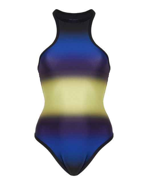 The Attico Blue Gradient-printed Racerback One-piece Swimsuit