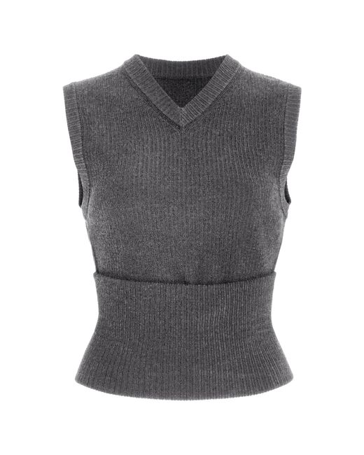 Proenza Schouler Gray Cruz Convertible Ribbed-knit Sweater Vest