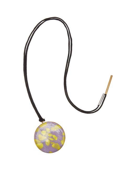 Dries Van Noten White Enamel Pendant Necklace