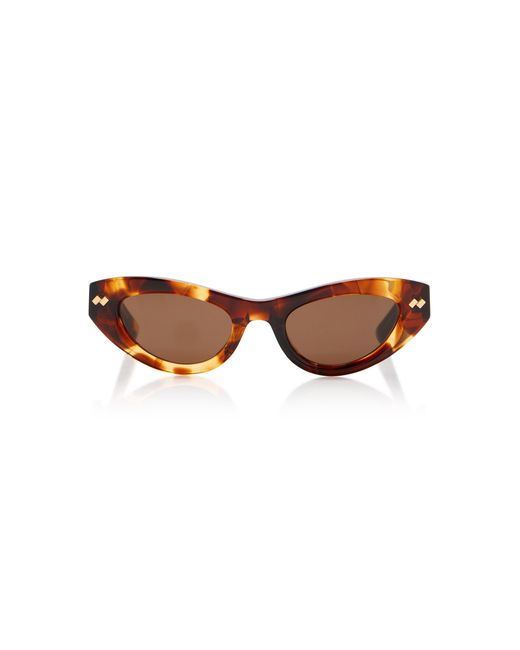 Bottega Veneta Brown Cat-Eye Acetate Sunglasses