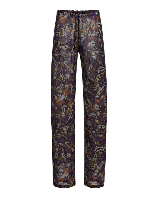 Dries Van Noten Black Pachas Printed Straight-Leg Pants