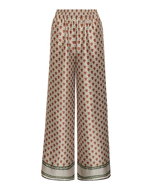 ANDRES OTALORA Natural Alba Printed Wide-Leg Pants