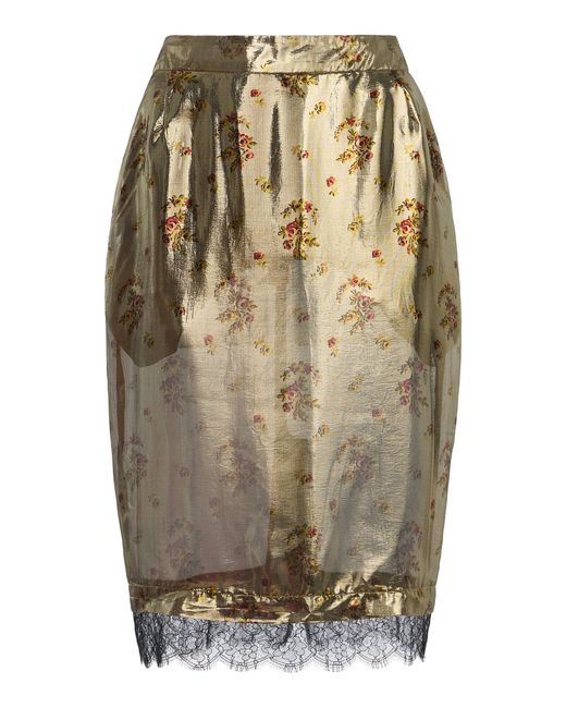 Franchise Metallic Layla Silk-Lurex Skirt