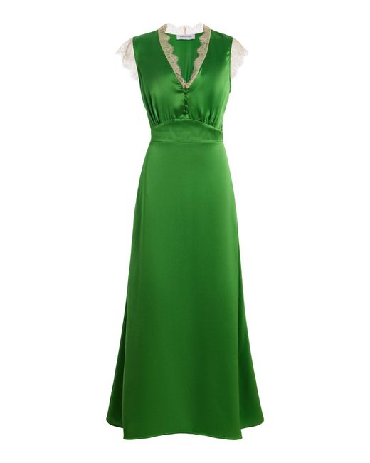 Franchise Green Lisette Silk Midi Dress