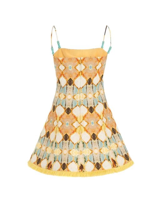 Alexis Cruz Linen-blend Mini Dress in Metallic | Lyst