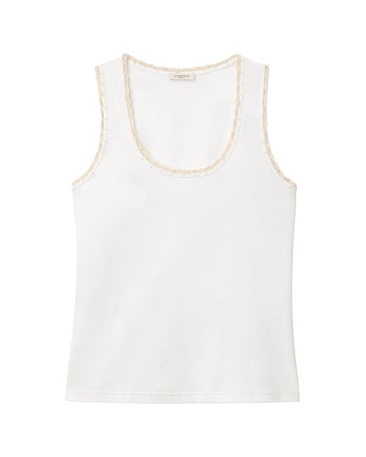 Lafayette 148 New York White Stretch-Cotton Tank