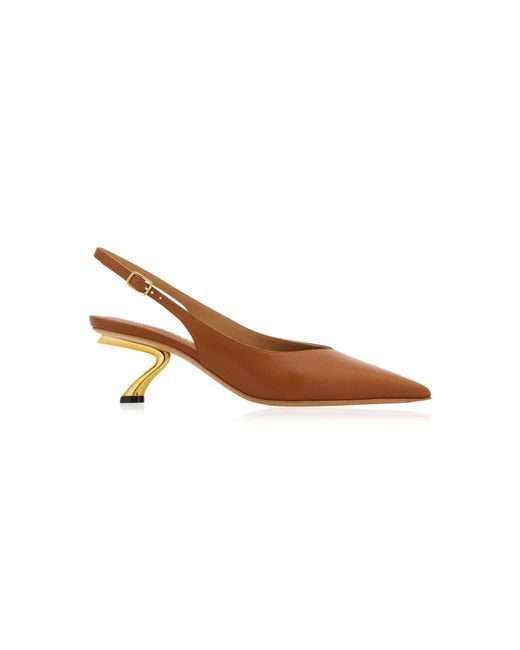 Ferragamo Brown Cleya 55 Slingback Pumps