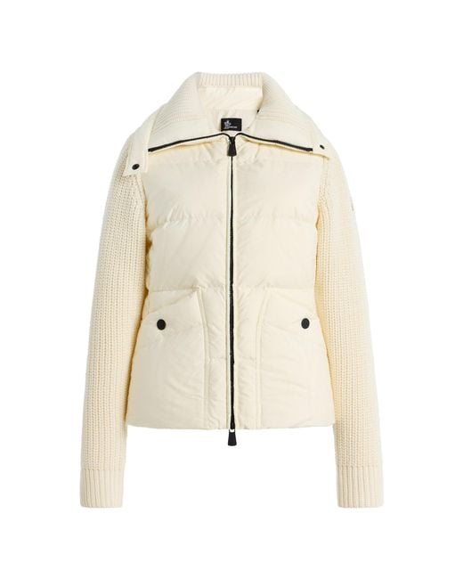 Moncler Natural Down Wool Zip-Up Cardigan