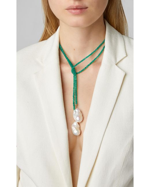 Joie DiGiovanni Blue Gold-filled, Onyx And Pearl Necklace