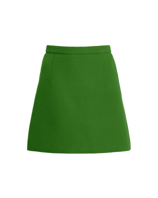 Michael Kors Green Wool-Blend Mini Skirt