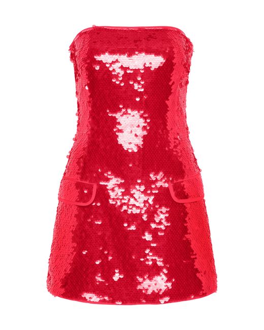 Paris Georgia Red Mermaid Sequined Mini Dress